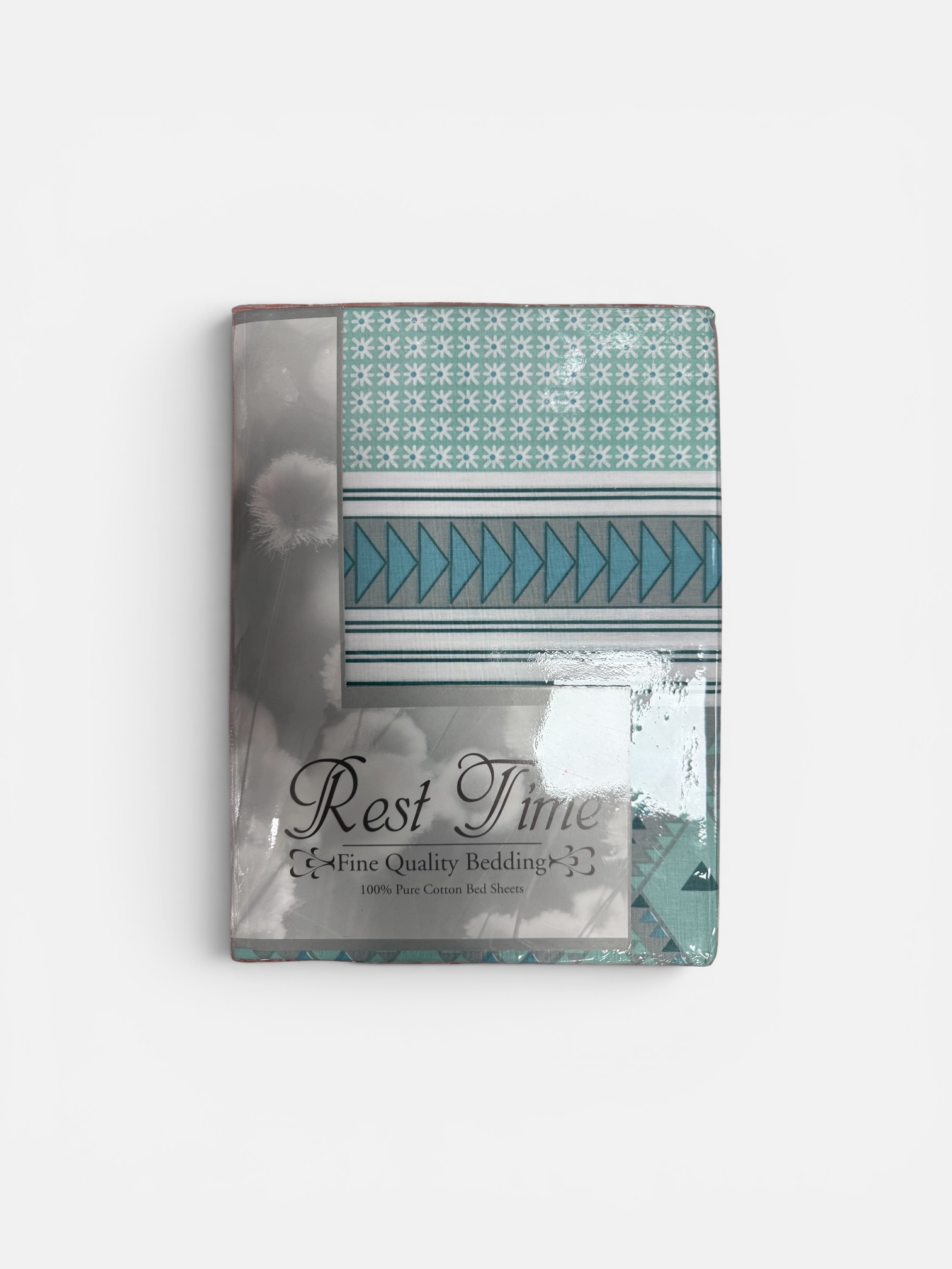 Restime Teal Printed Bedsheets