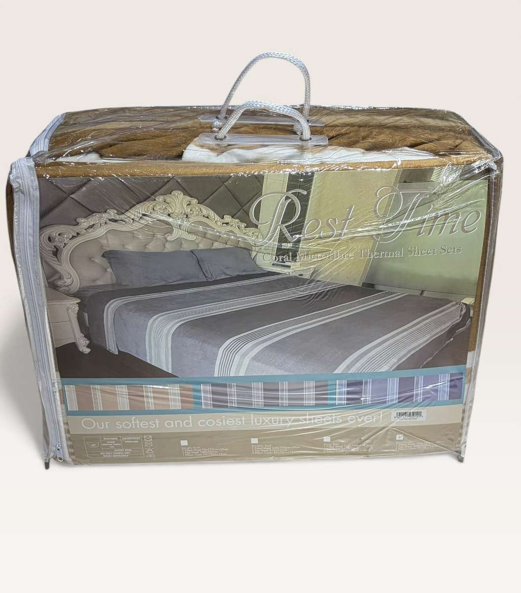 Super Soft Coral Fleece Beige Sheets